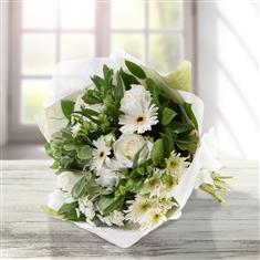 White &amp; Cream Hand Tied Bouquet